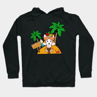 Funny poodle is on a deserted island Hoodie